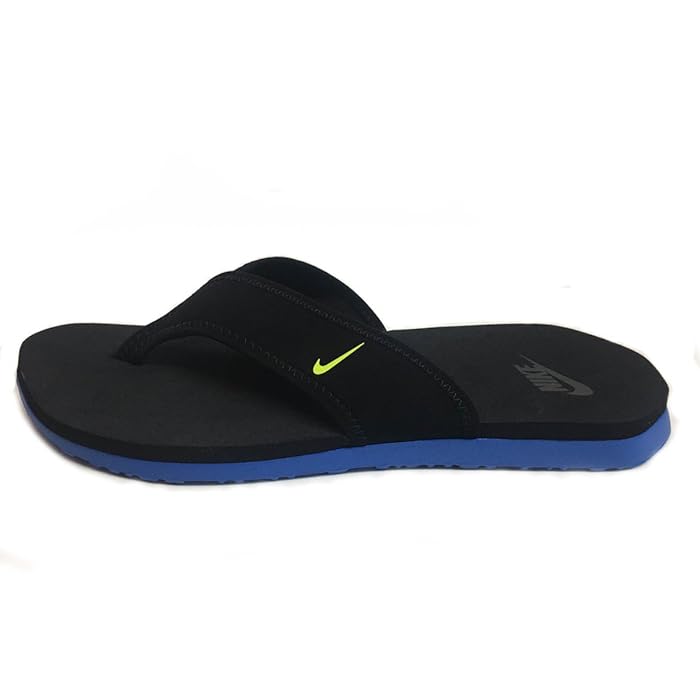 Nike Celso Thong Plus Men's Slipper - Black & Volt-Blue Spark