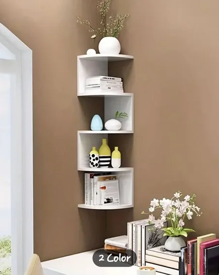 🏠 رف حائطي للزاوية – تنظيم + ديكور عصري ✨ الحل المثالي لاستغلال الزوايا الفارغة
