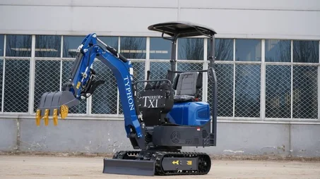TYPHON TERROR XI STORM Mini Excavator – 1.1 Ton Trench Digger with Boom Swing, Hydraulic Thumb Clip, Bucket USA