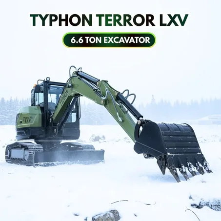 TYPHON TERROR LXV 6.6 Ton Excavator Kubota V2607 56.9HP AC/Heater Cabin Boom Swing