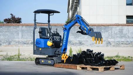 TERROR XI Mini Excavator Digger 13.5hp Gas B&S EPA Engine with 13 Attachments