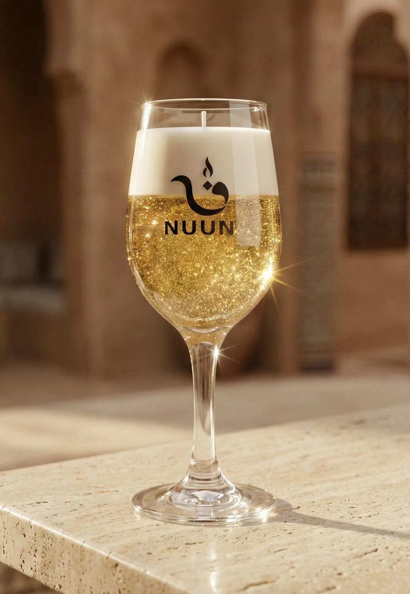 Verre Gold – Édition Paillettes & Gel