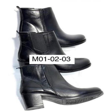 BOUTS FEMMES بوت للنساء بالجلد الطبيعي وارضية خفيفة M01