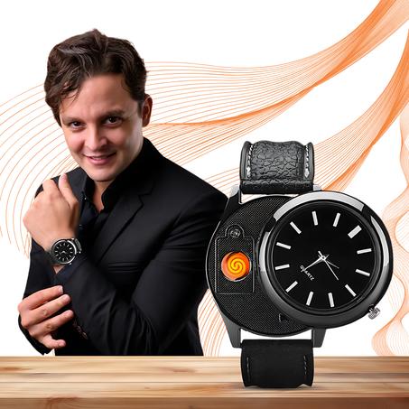 ساعة و ولاعة كهربائية