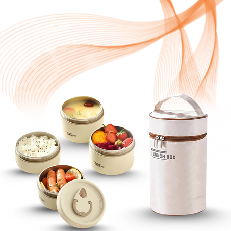 3 قطع لانش بوكس حرارى مع شنطة هدية