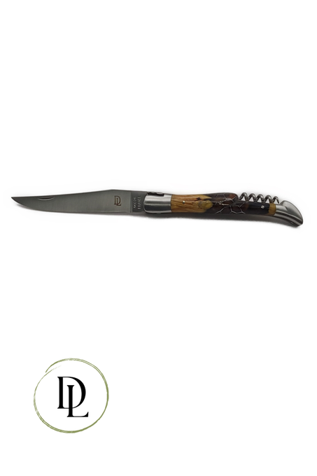 Laguiole TB pliant 12 cm, manche en érable stabilisé jaune et résine