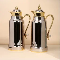 Set Thermos Luxe Chrome & Gold – 2 Pièces