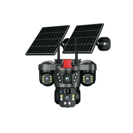 كاميرا مراقبة ذكية بالطاقة الشمسية بثلاث عدسات متحركة 15 mp z