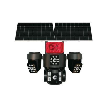 كاميرا مراقبة ذكية بالطاقة الشمسية بثلاث عدسات متحركة 15 mp