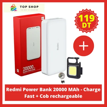 Redmi Power Bank 20000 MAh - Charge Fast + Cob rechargeable