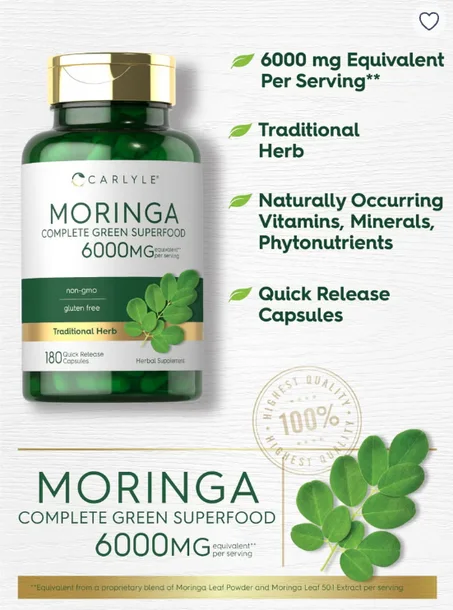 الخالية من الغلوتين moringa كبسولات