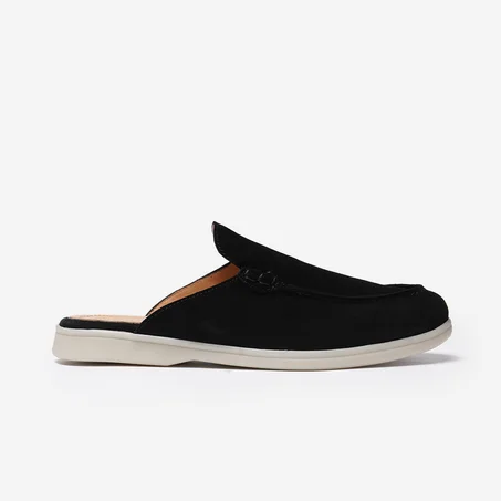 babouche en daim noir