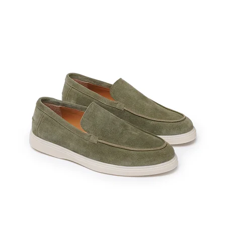 Mocassin  YAN Daim Vert Olive
