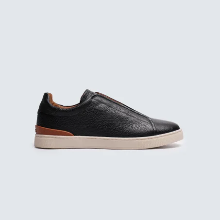 Sneaker en cuir Noir pour homme