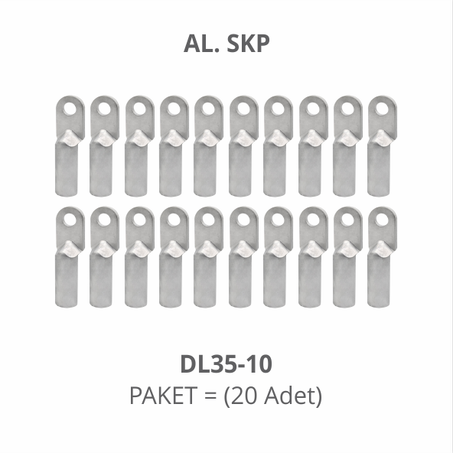 ALÜMINYUM (SKP DL35-10) SIKMALI KABLO PABUCU (PAKET: 20 ADET)