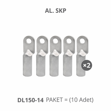 ALÜMINYUM (SKP DL150-14) SIKMALI KABLO PABUCU (PAKET: 10 ADET)