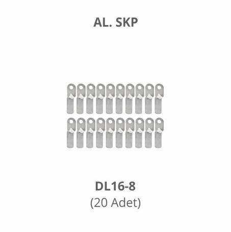 ALÜMINYUM (SKP DL16-8) SIKMALI KABLO PABUCU (PAKET: 20 ADET)
