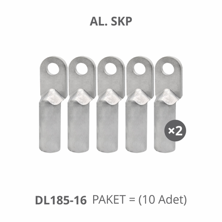 ALÜMINYUM (SKP DL185-16) SIKMALI KABLO PABUCU (PAKET: 10 ADET)