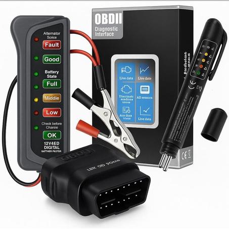 Pack Diagnostic Auto Complet – Batterie, OBD2, Liquide de Frein