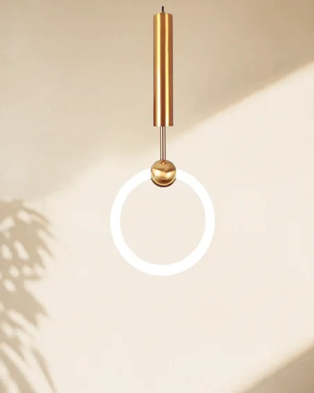Lustre Suspendu Oval en Laiton/Verre
