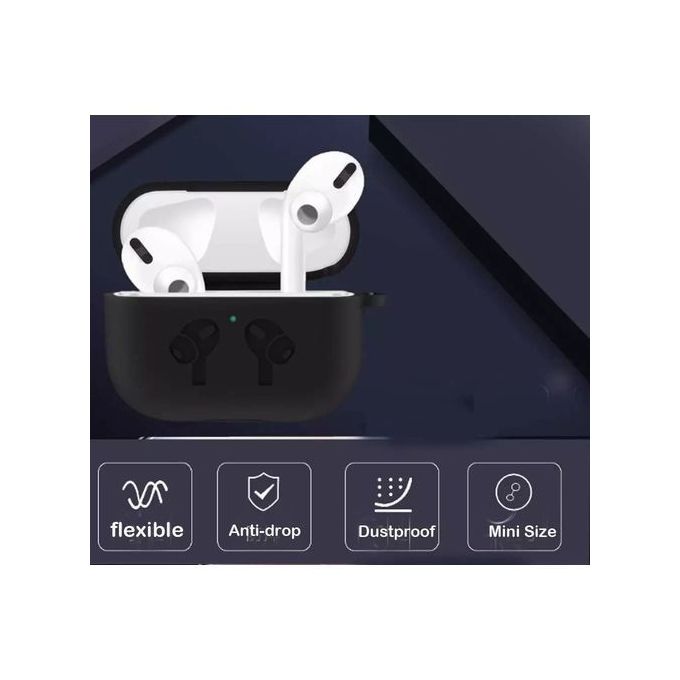 Coque protection en silicone pour Airpods Pro 3 pochette Noir