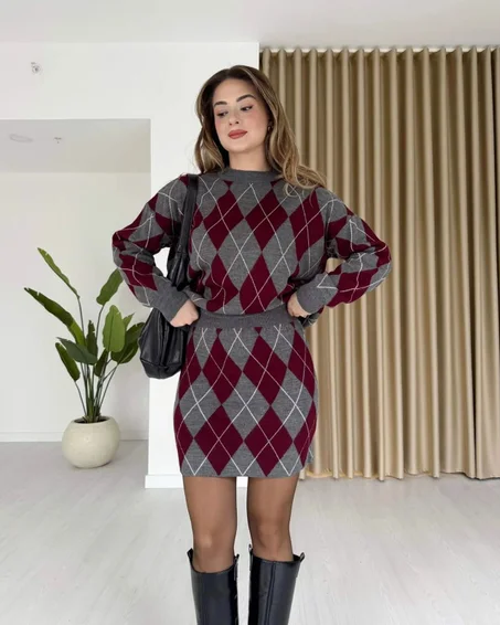 Ensemble Tricot & Jupe Jacquard