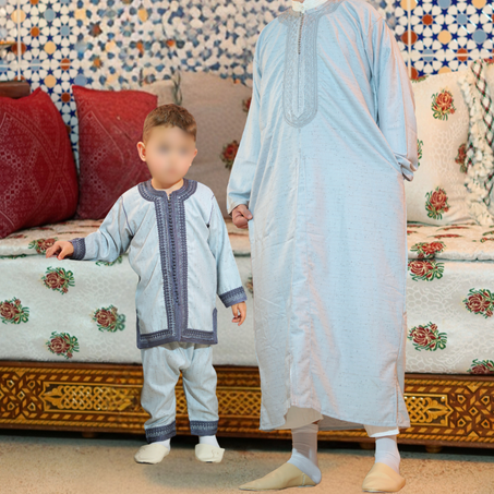 طقم الأبوة + بلغة هدية 🎁 (الرمادي)