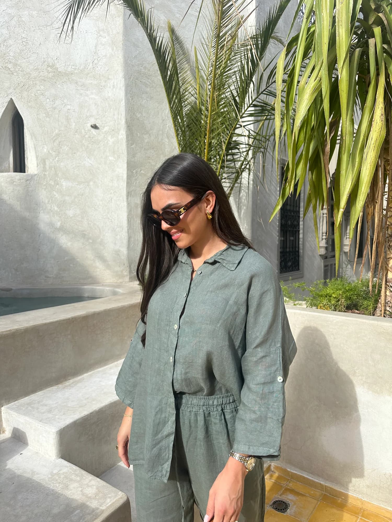 KIM Linen khaki Ensemble