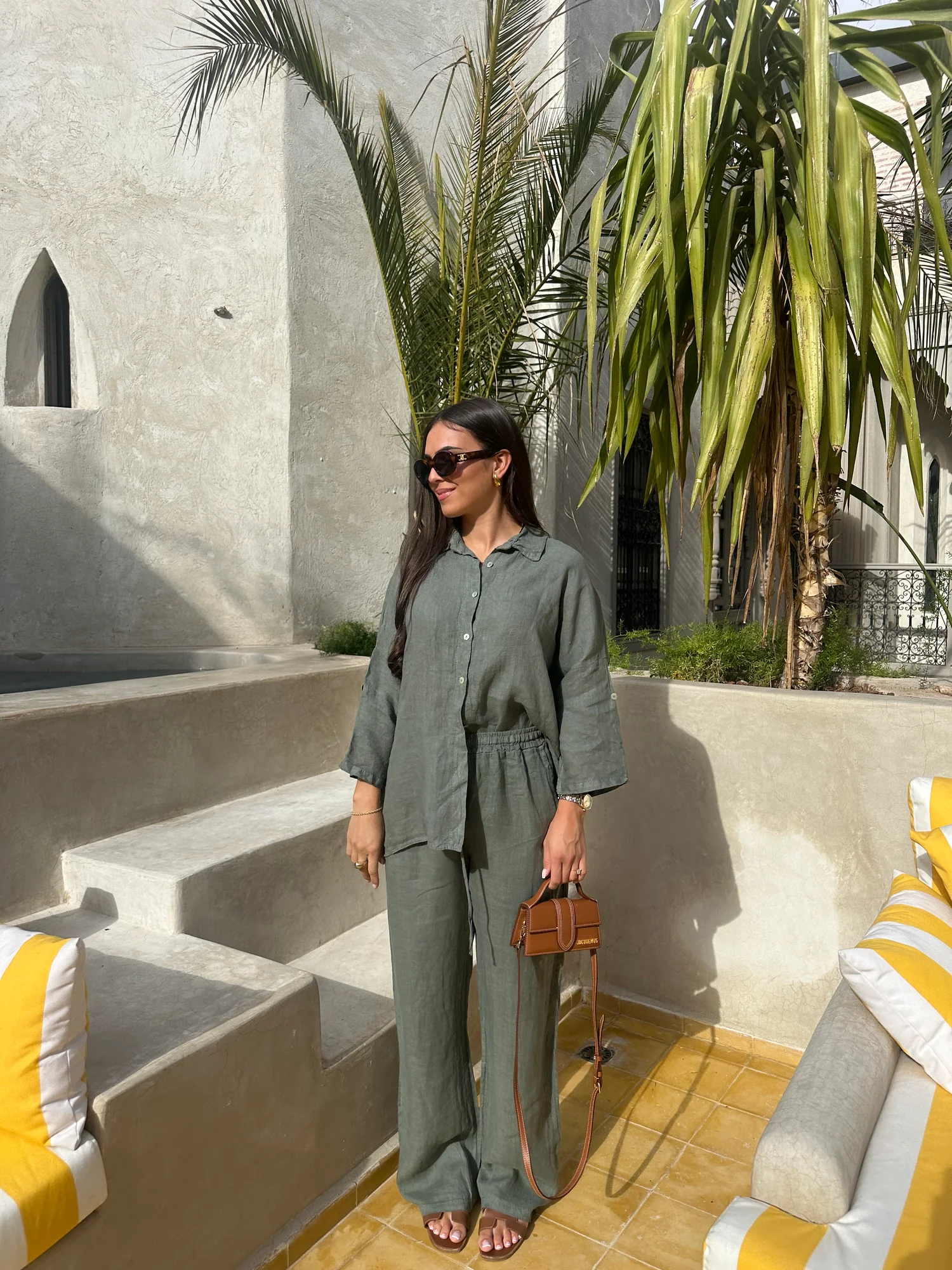 KIM Linen khaki Ensemble