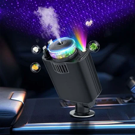 شاحن سيارة قابل للسحب 5 في 1 مع معطر وضوء النجوم