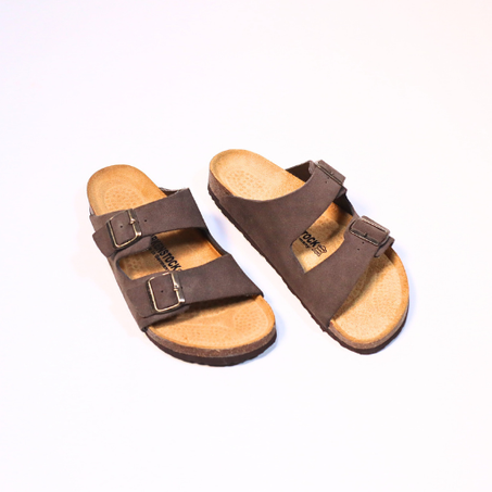 SANDALES EN DAN MARRON TABAC  CONFORTABLE