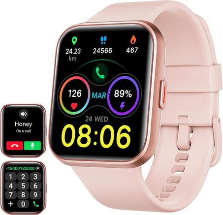 ساعة اللياقة الذكية ENOMIR للرجال والنساء (الرد/إجراء المكالمات)، أليكسا مدمجة، مع مراقب معدل ضربات القلب SpO2 أثناء النوم، 100 Sports 5ATM مقاوم للماء وأجهزة تتبع النشاط والساعات الذكية للهو