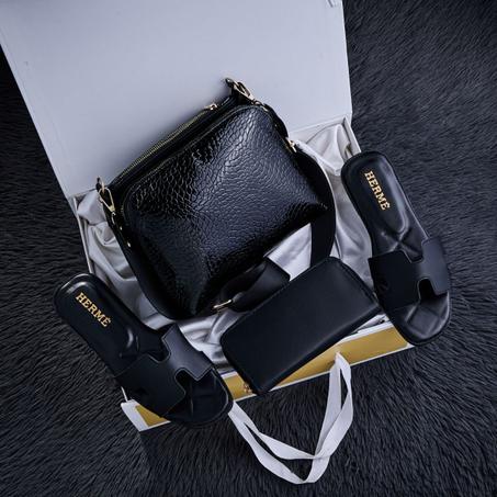 PACK SAC  NOIR + SANDAL REF :004