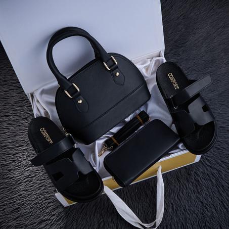PACK SAC  NOIR + SANDAL REF :002
