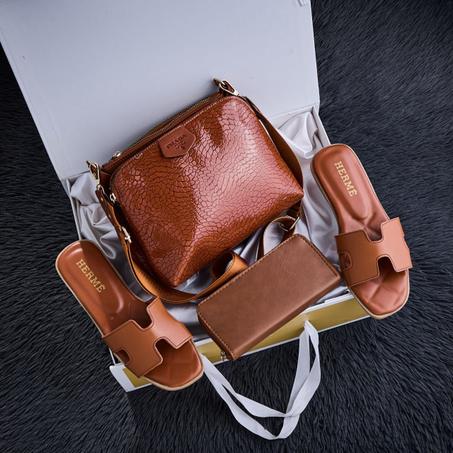 PACK SAC  MARRON + SANDAL REF :004