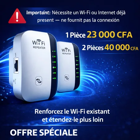 Amplificateur de Signal Wi-Fi – Renforce la Couverture de Votre Réseau-(TD)