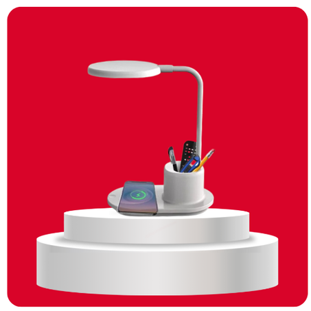 مصباح الطاولة مع شاحن لاسلكي