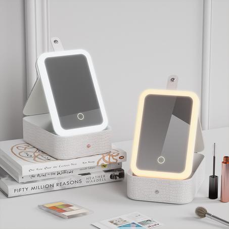 Boîte de rangement de maquillage à lumière LED
