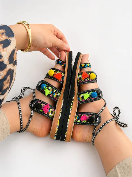 Sandalias artesanales boho hechas a mano