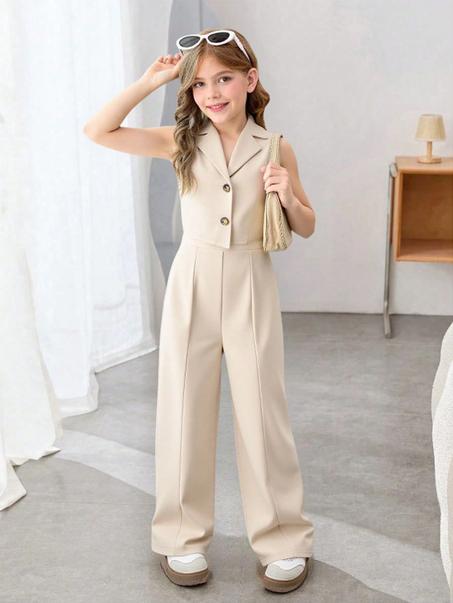 Ensemble 2 Pièces Fille – Gilet & Pantalon