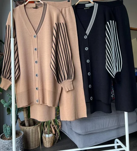 طقم نسائي راقي قطعتين – مريح وأنيق