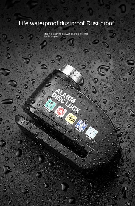 قفل إنذار دراجة نارية مضاد للسرقة قفل عجلة بصوت عال