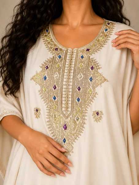 Handmade Moroccan Summer Gandoura Women Caftan