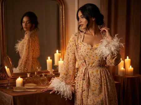 Déshabillé de Mariée à Plumes