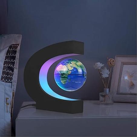 Globe flottant magnétique avec lumières LED