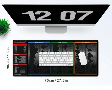 Tapis de Clavier avec Raccourcis Office Essentiels