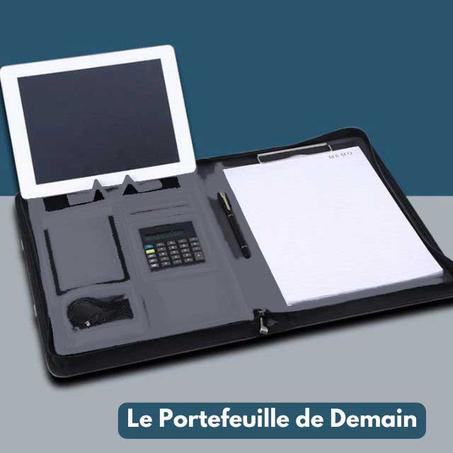 Portefeuille d'affaires portable en cuir