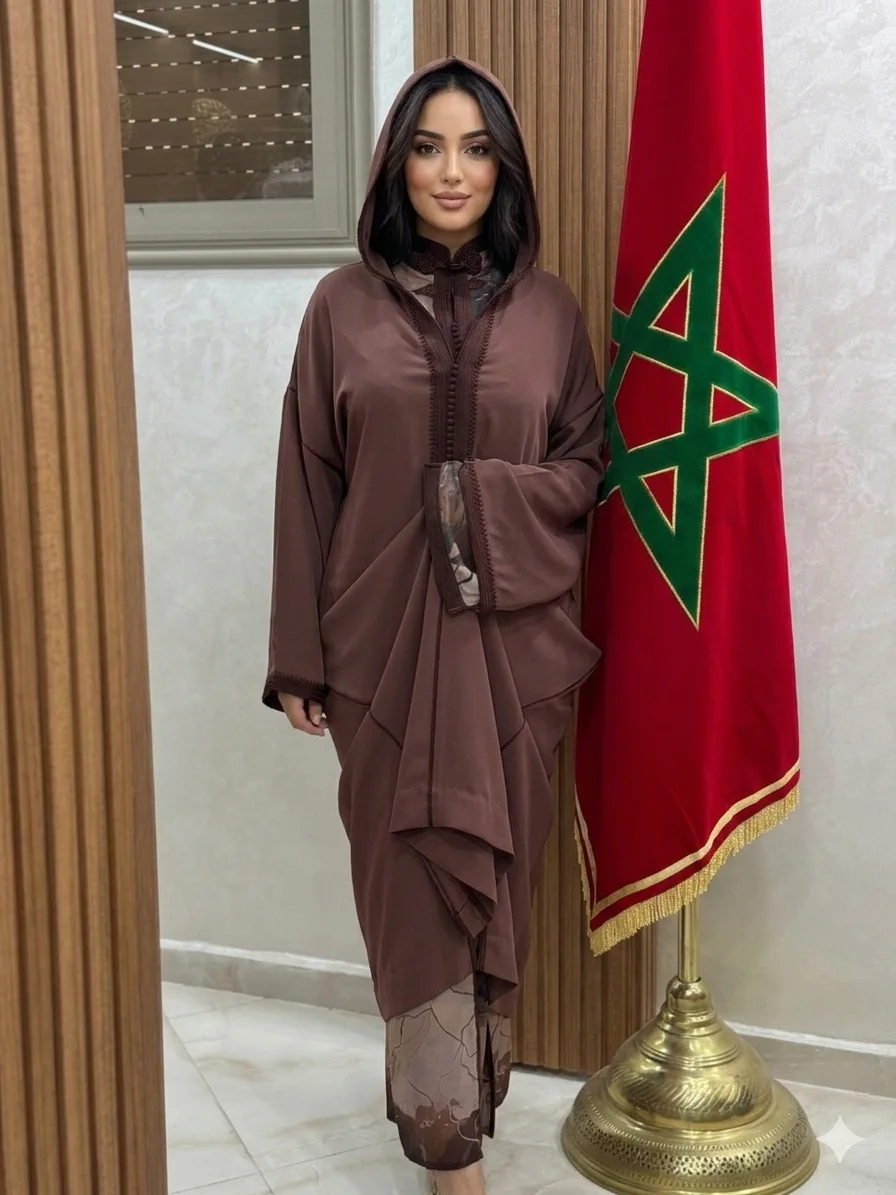 caftan+jelba brun