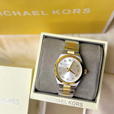 Montre Michael Kors bicolore argent et or avec boîte