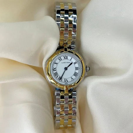 Montre Cartier bicolore argent & or